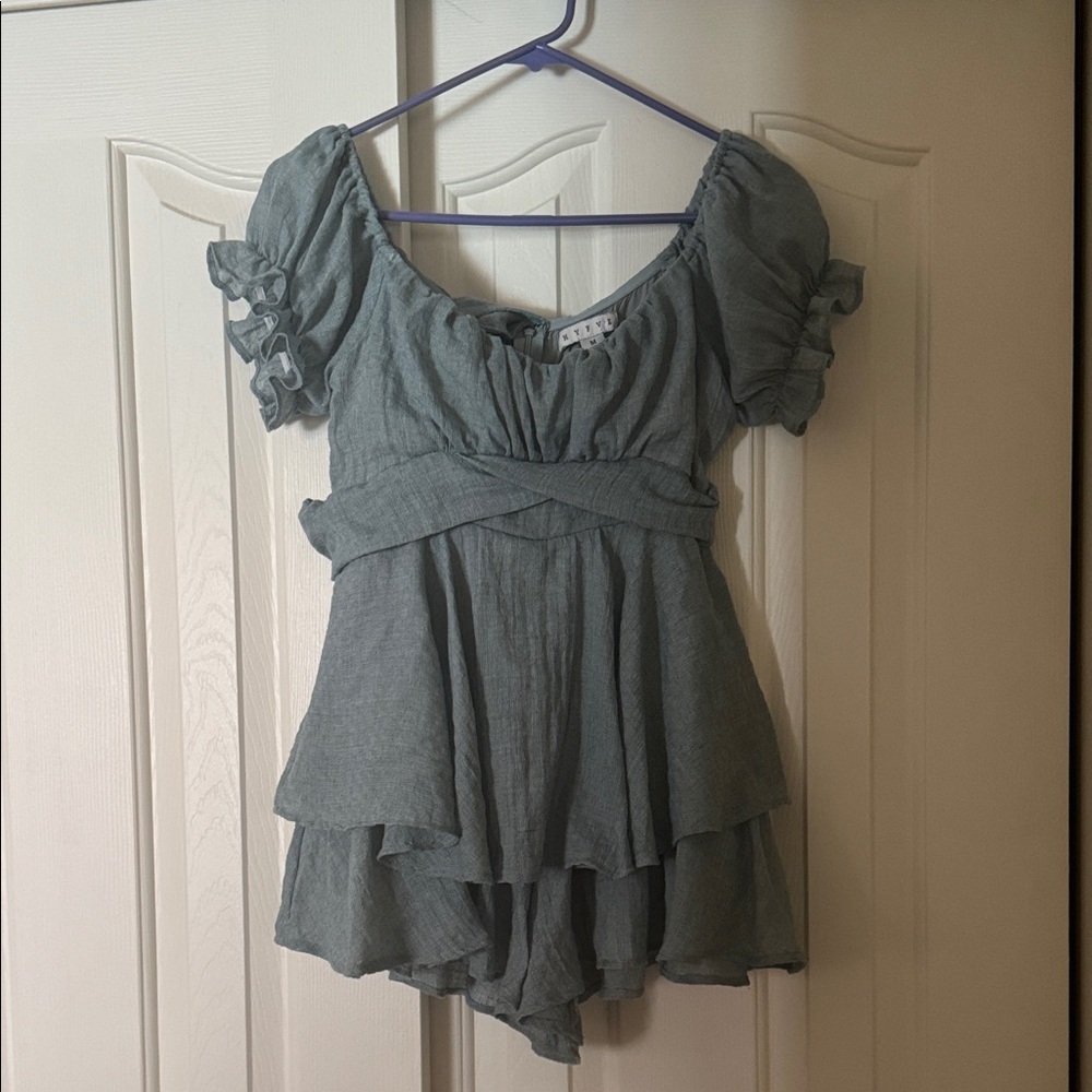 HYFVE Dusty Blue Layered Romper